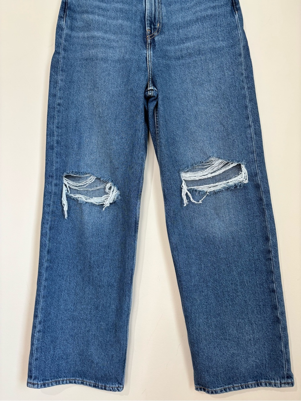 Levi’s Premium Big E High Loose Distressed Chewed Up Blowout Knees Wide Leg Jean - Picture 15 of 16